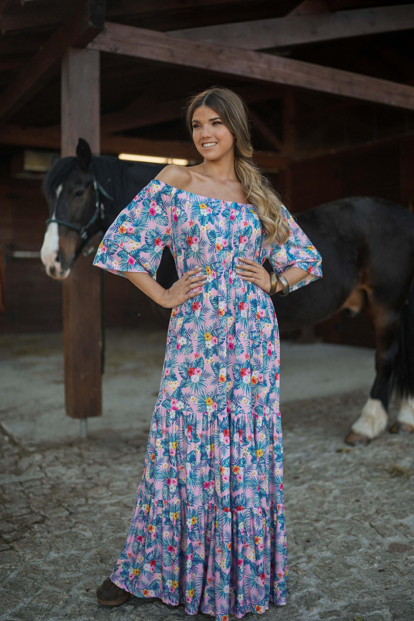 Vestido largo de punto