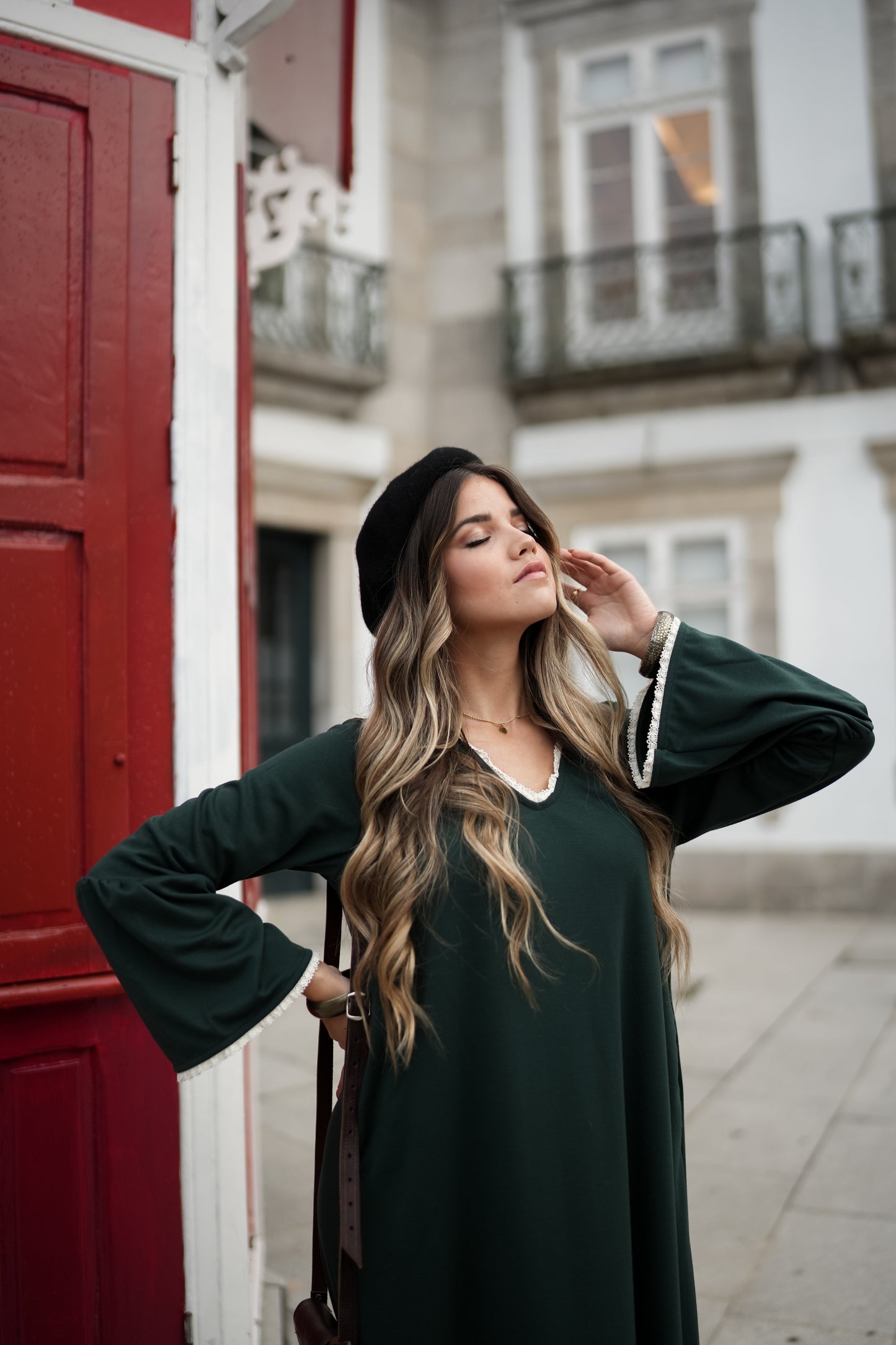 Long dress with lace