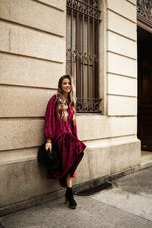 Long velvet dress