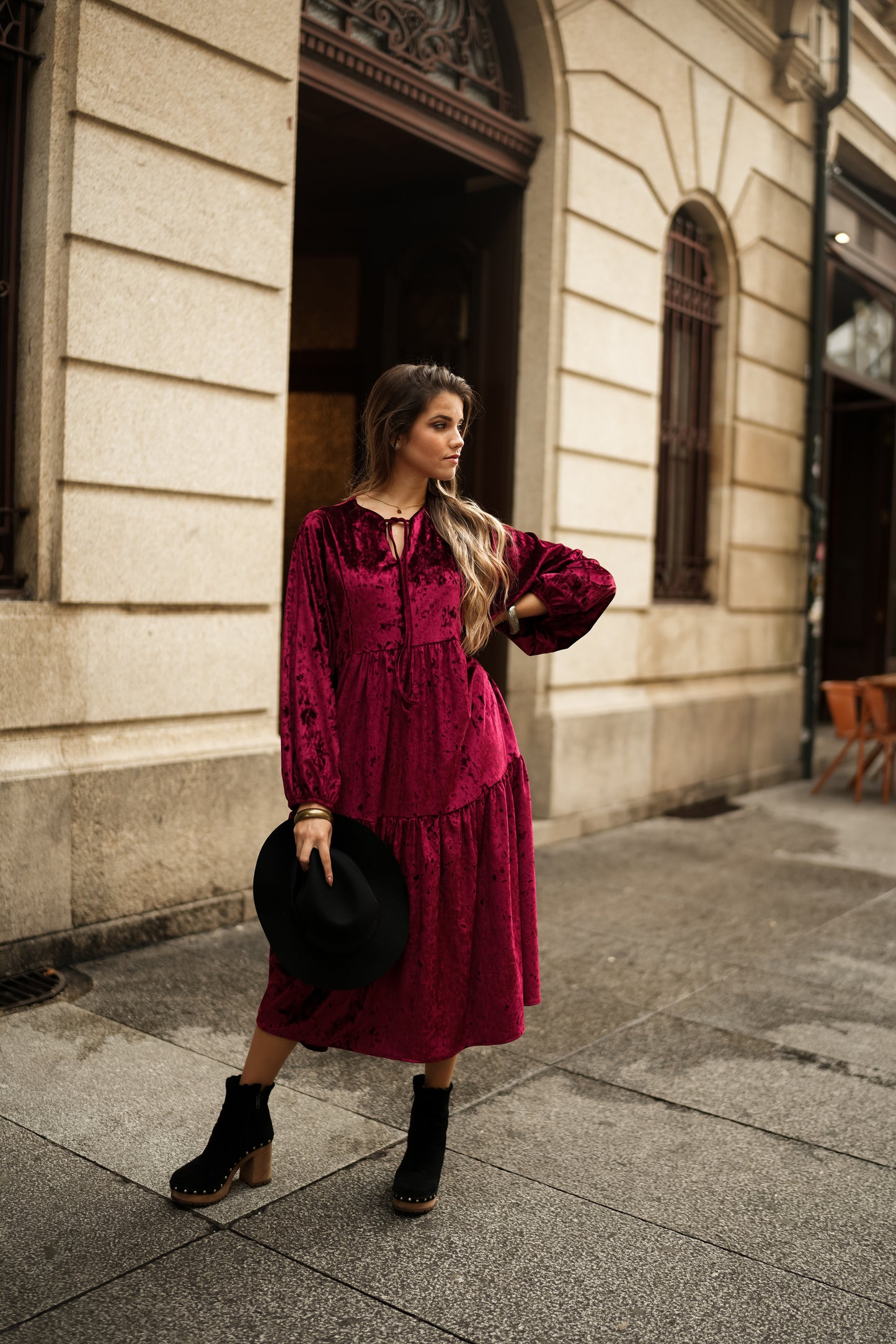 Long velvet dress