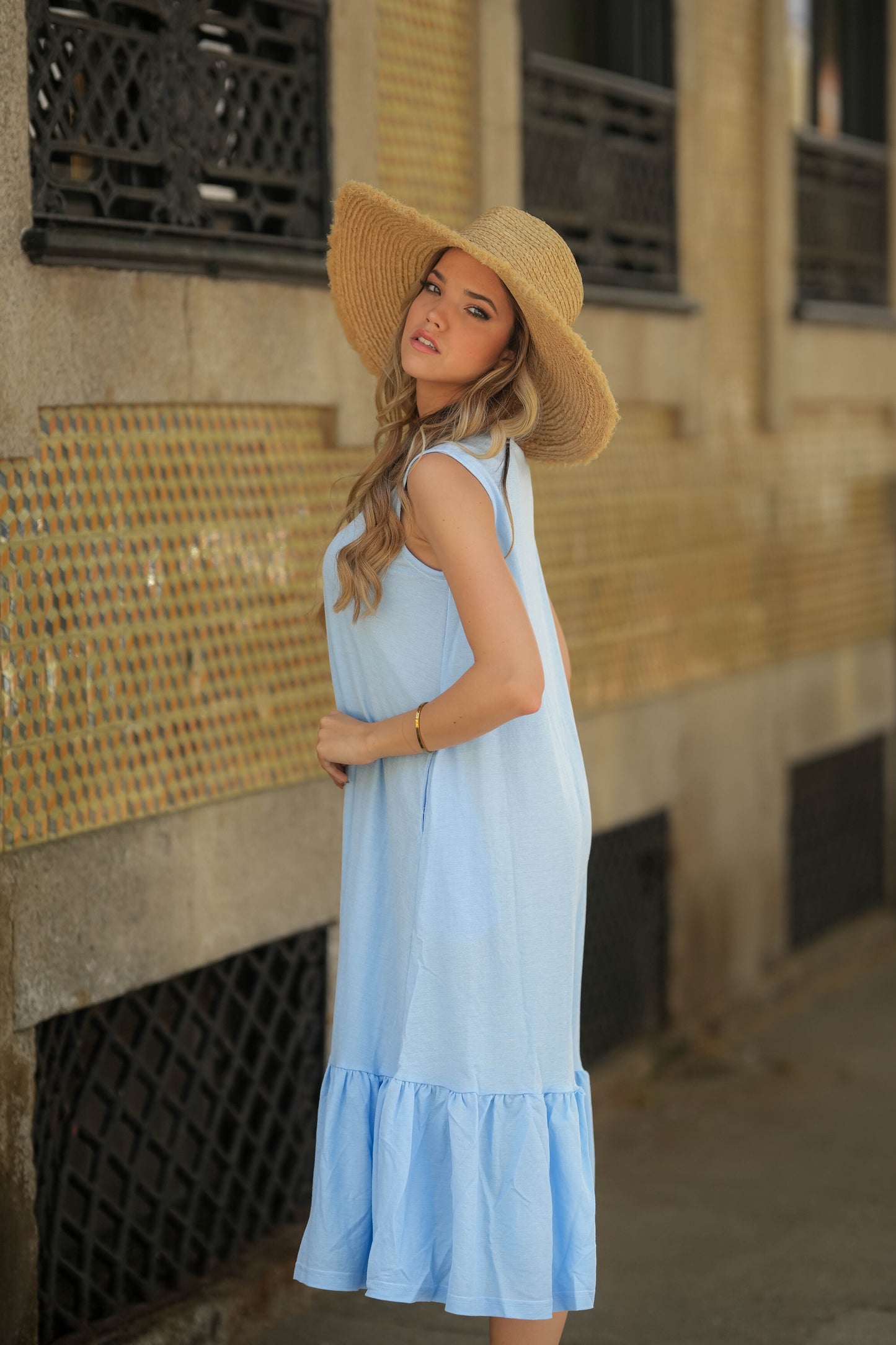 Dress with frill