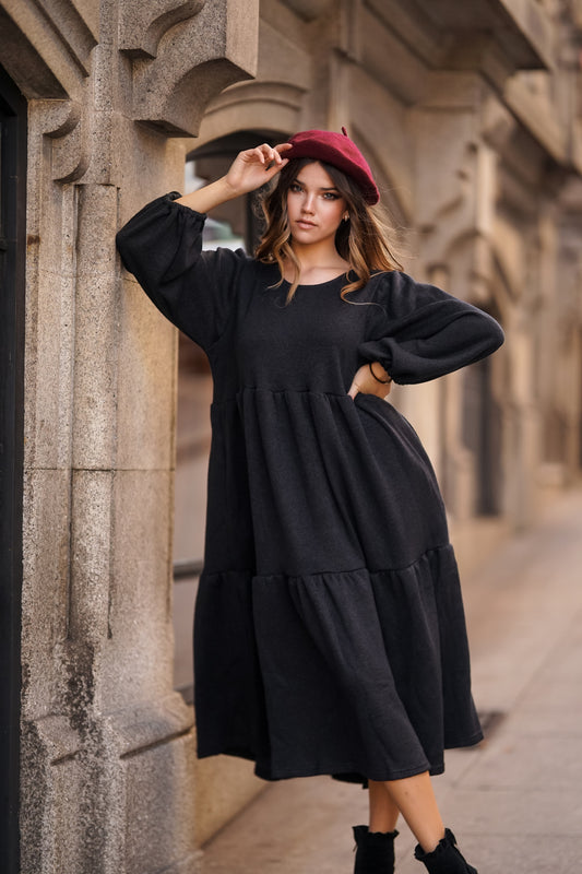 Long glitter knit dress