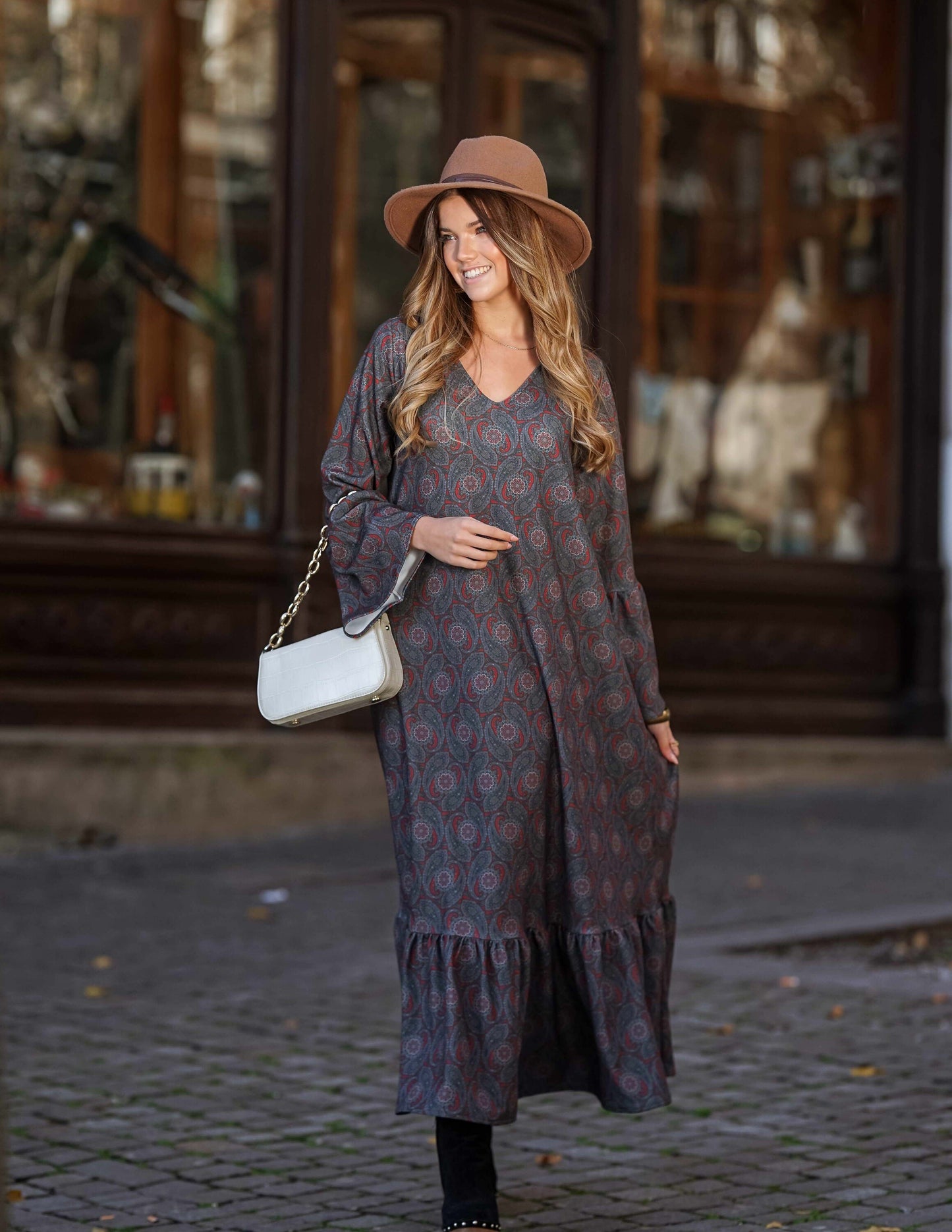Vestido comprido estampado
