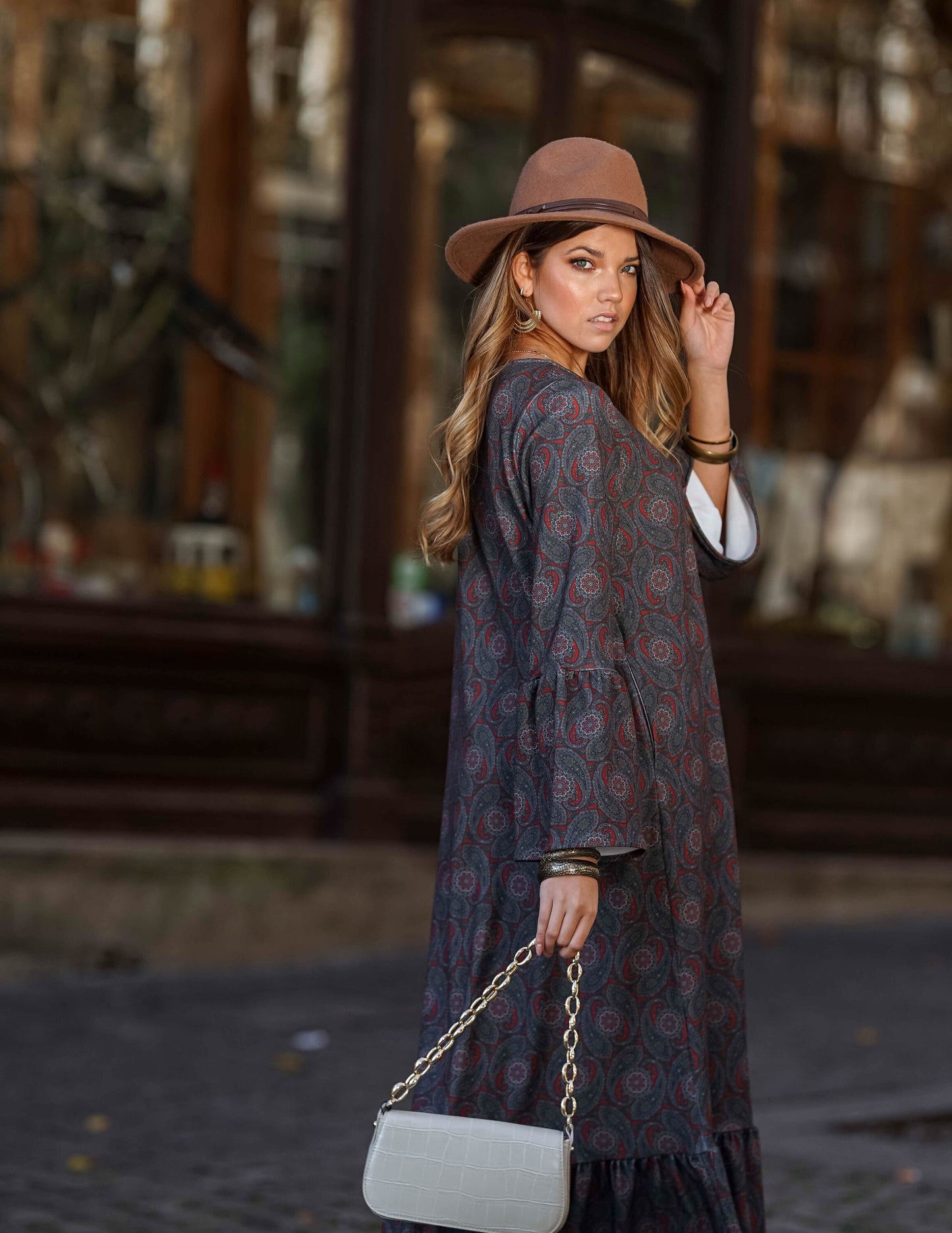 Vestido comprido estampado