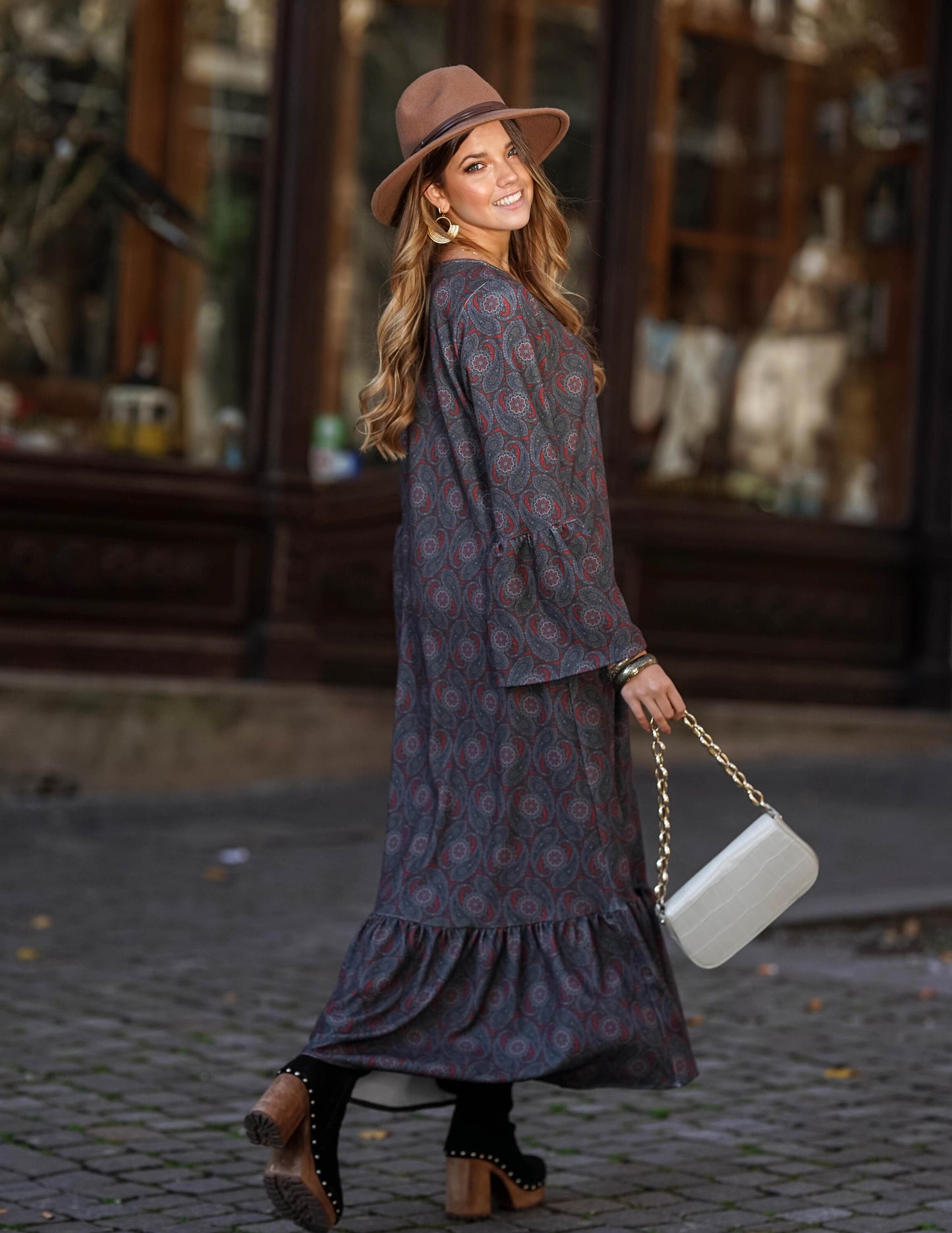Vestido comprido estampado