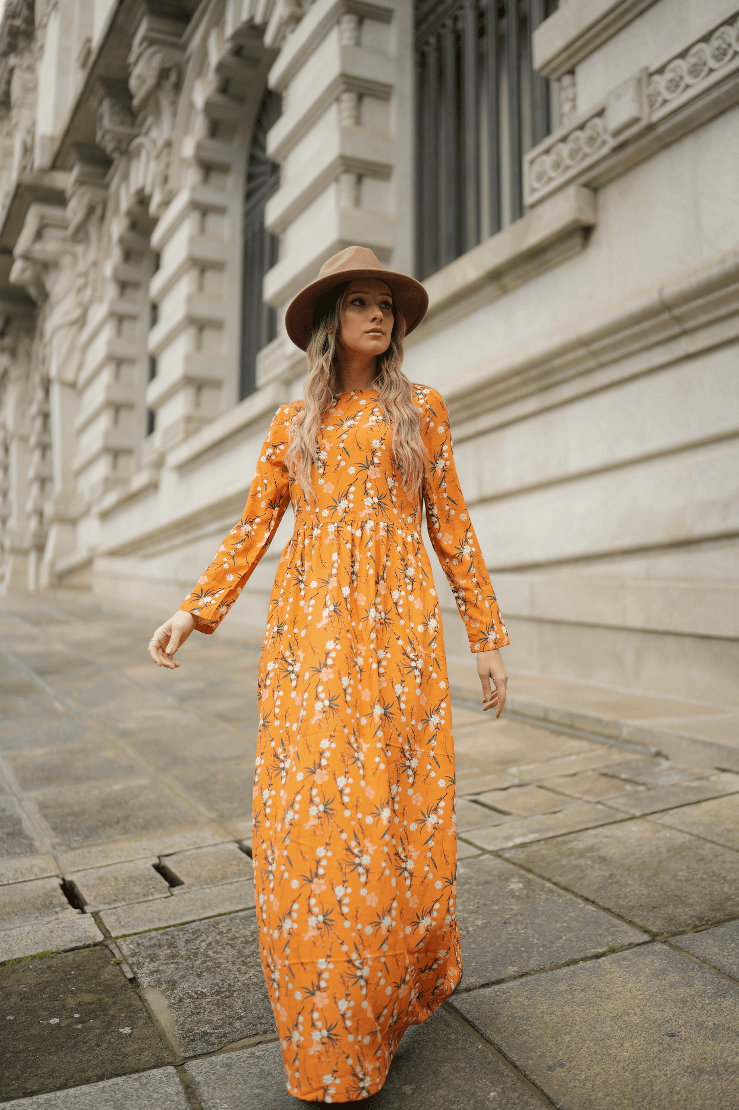 Vestido comprido estampado