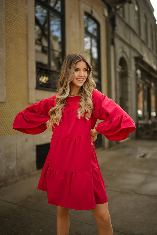 Short dress with ruffles