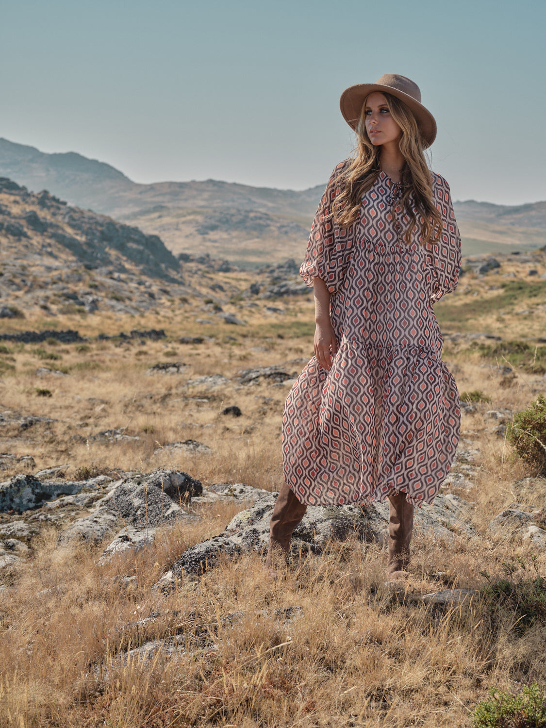 Vestido comprido estampado