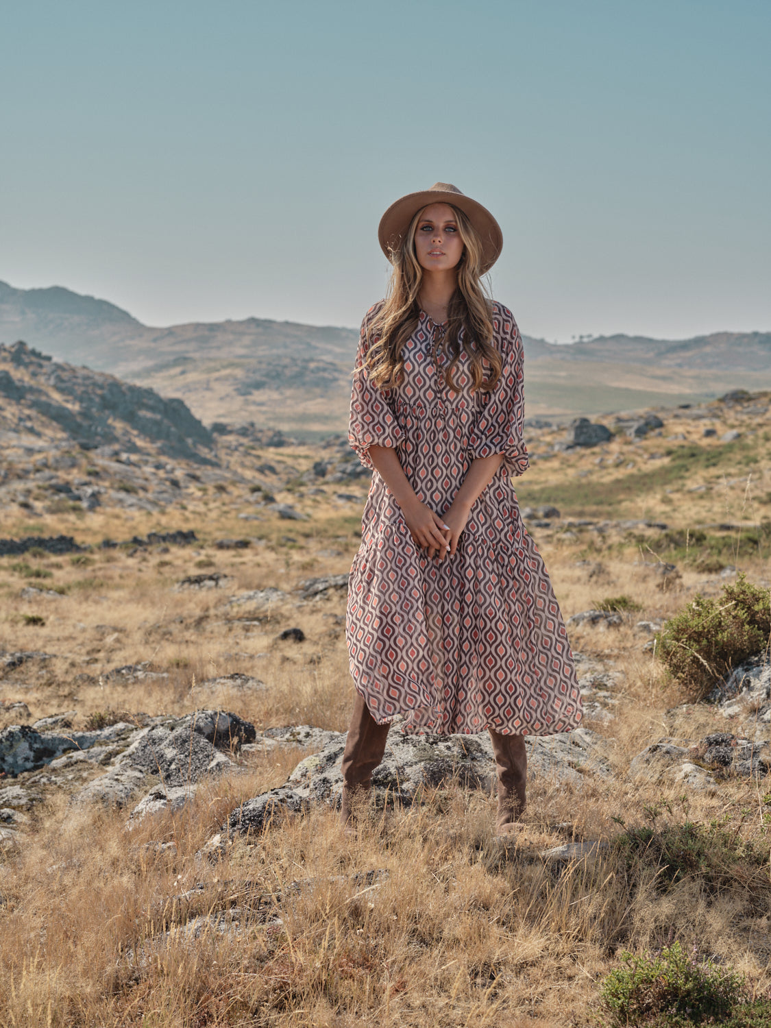 Vestido comprido estampado