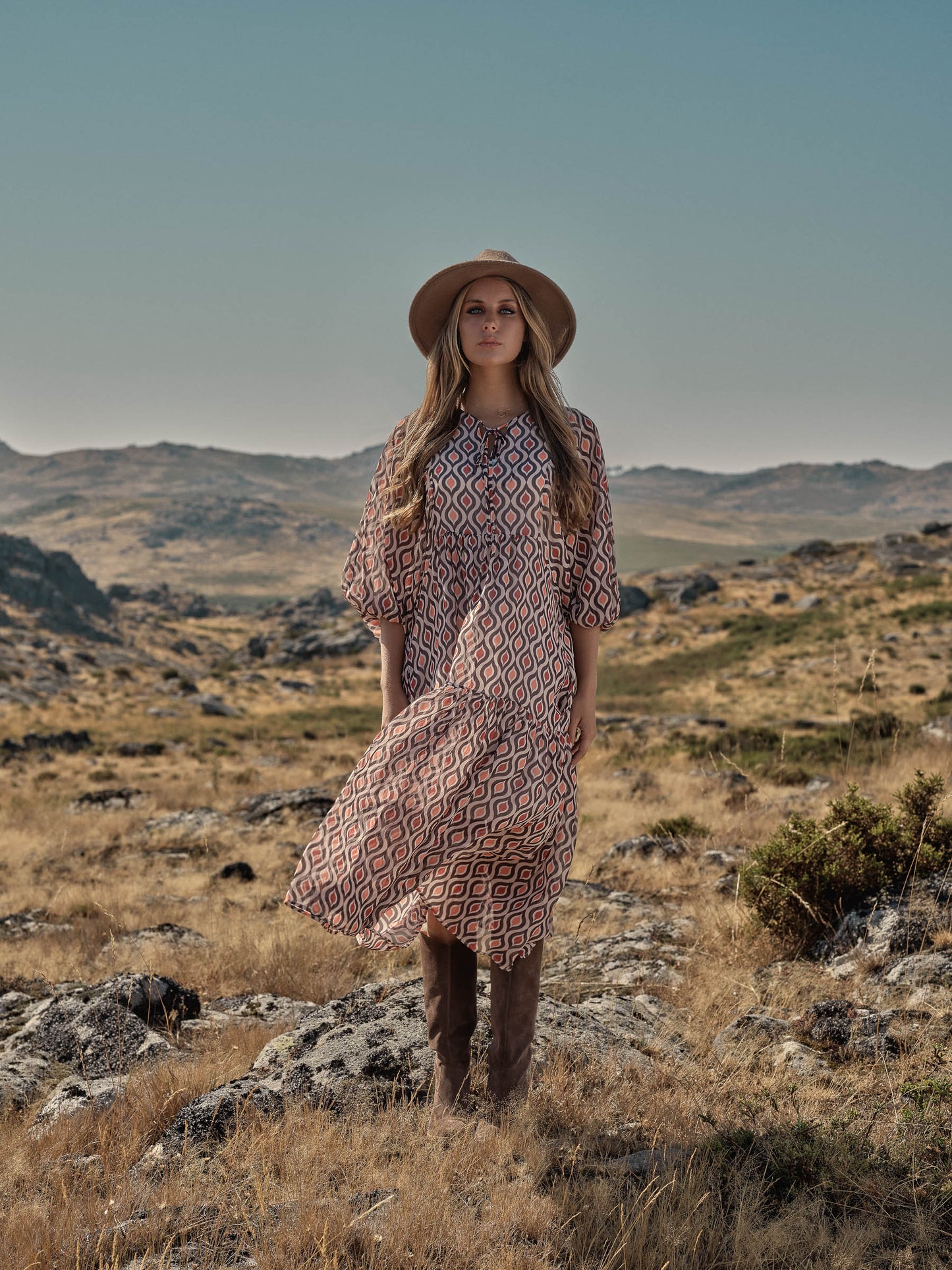 Vestido comprido estampado