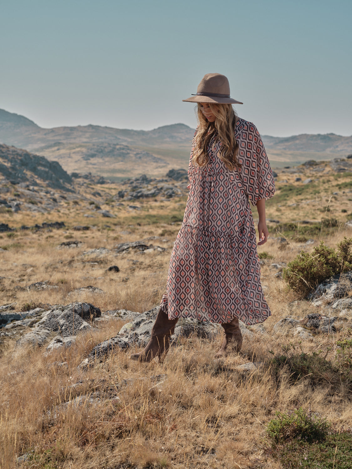 Vestido comprido estampado