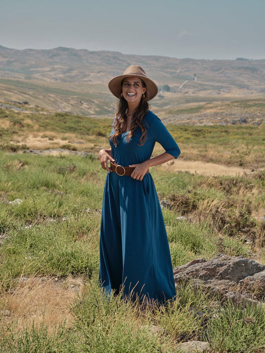 Long smooth knit jumpsuit