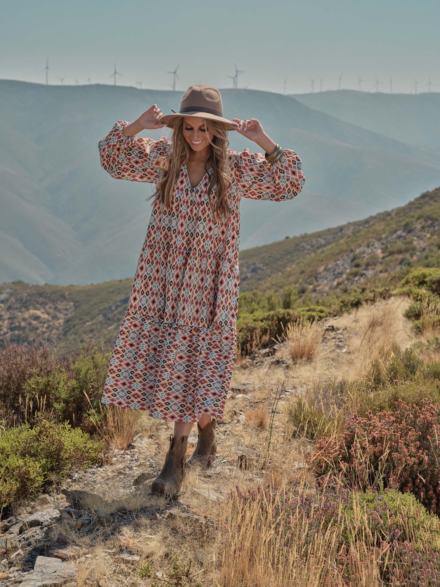 Vestido comprido estampado