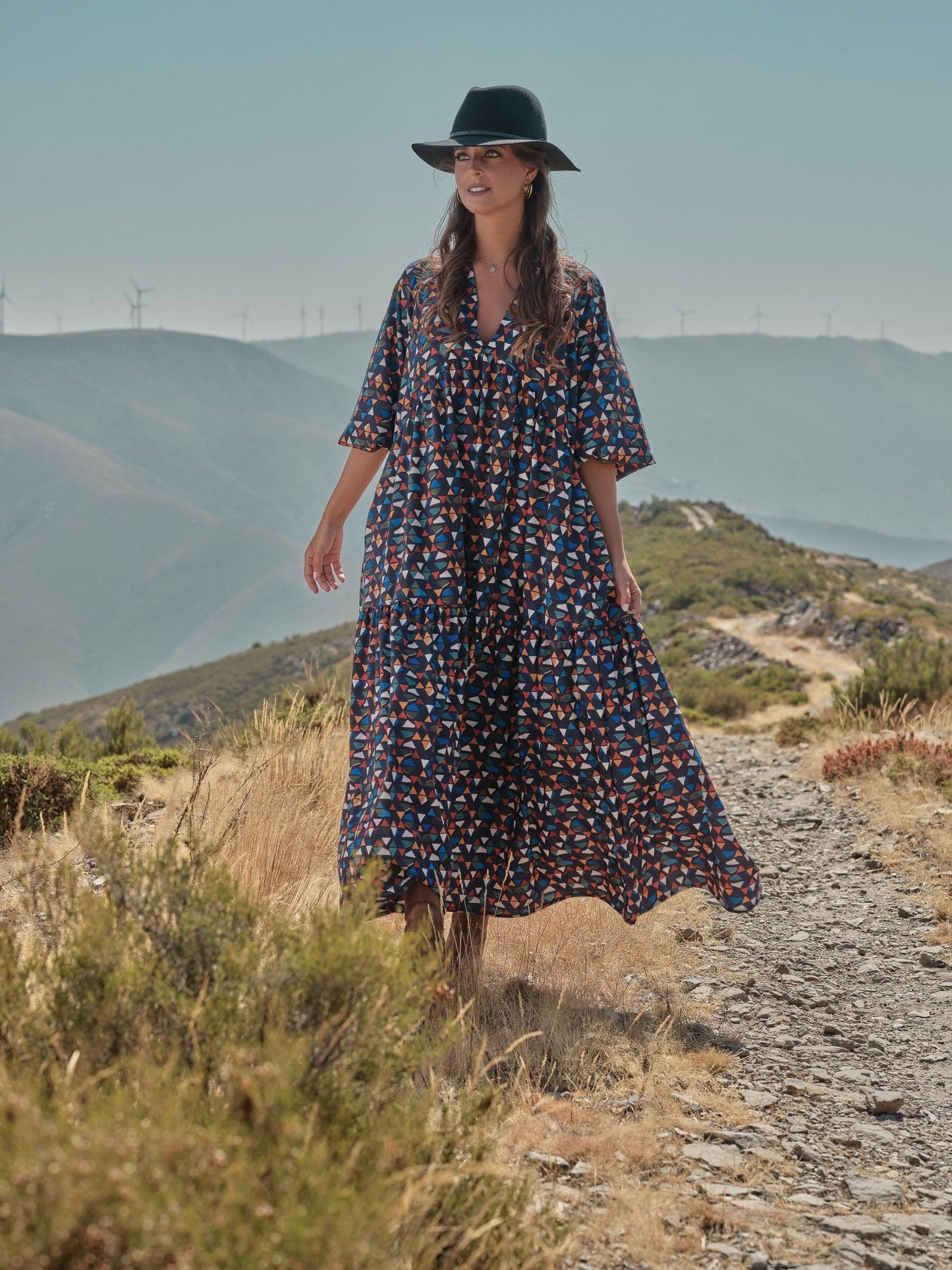 Vestido comprido estampado