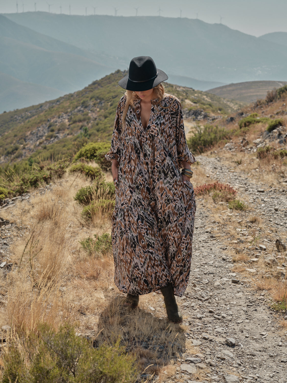 Vestido comprido estampado