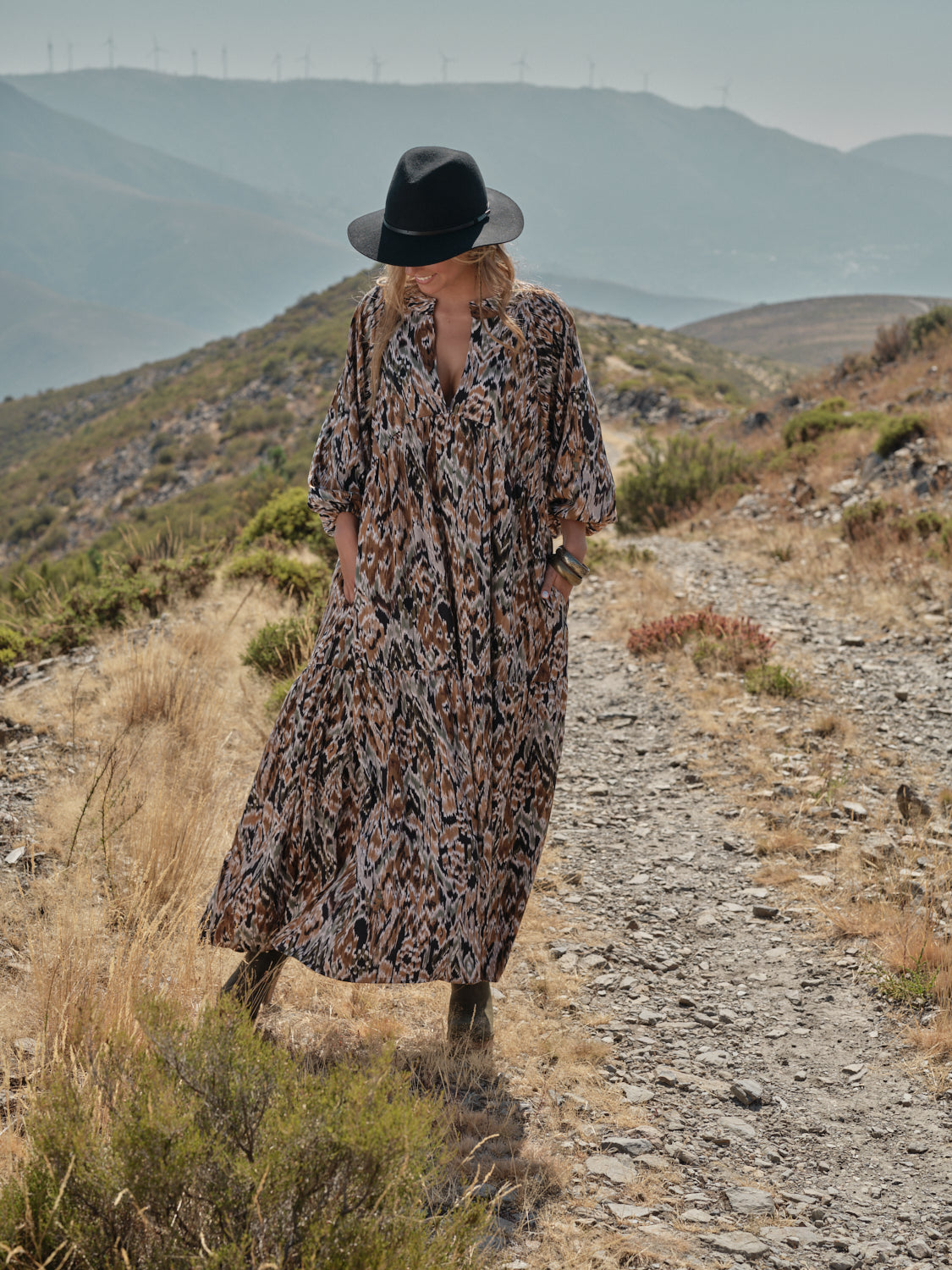 Vestido comprido estampado