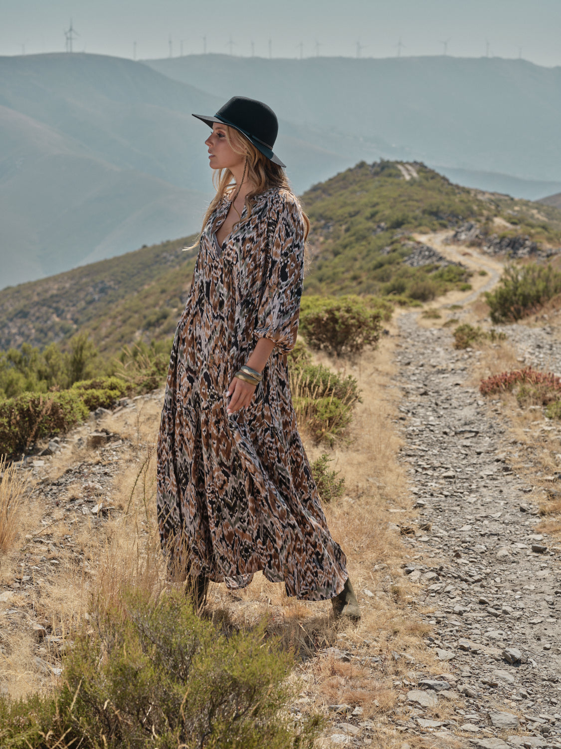 Vestido comprido estampado