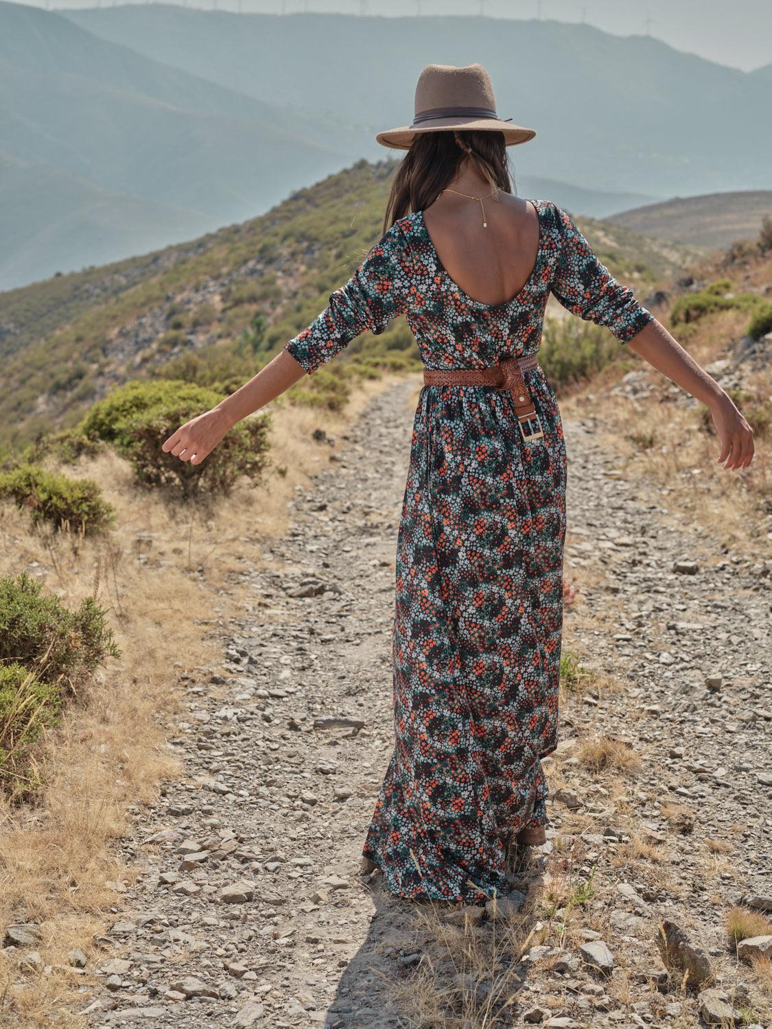 Vestido comprido estampado