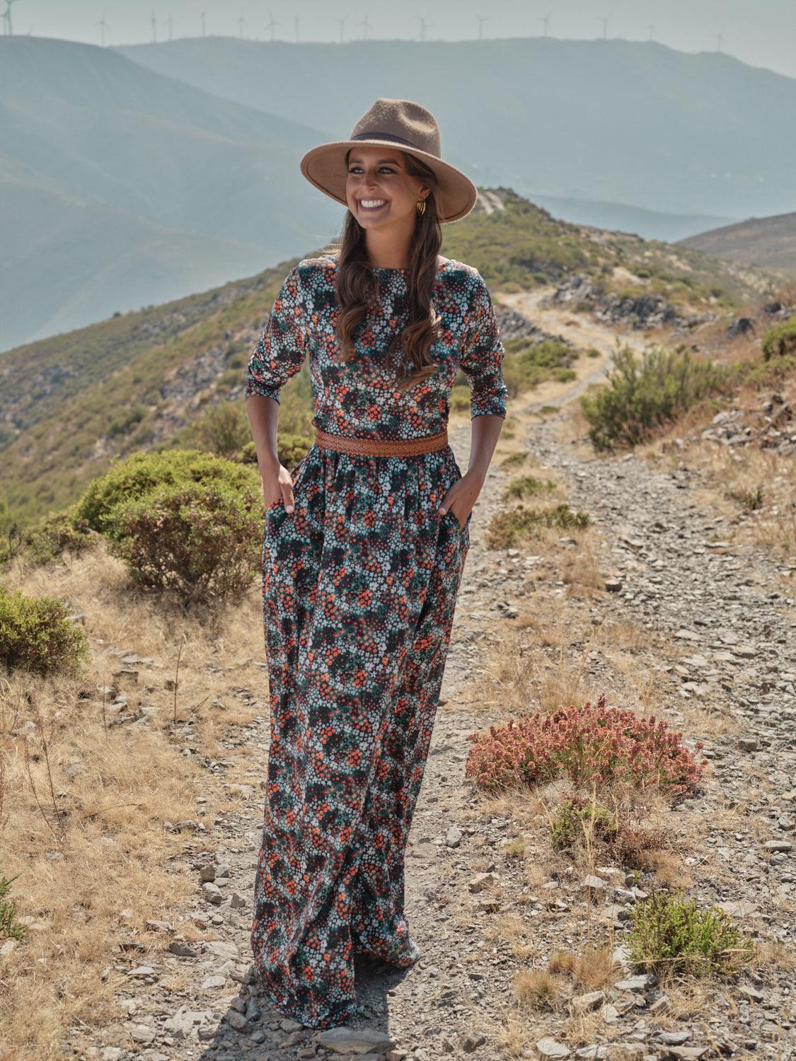 Vestido comprido estampado