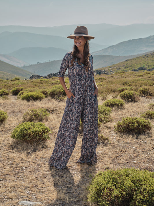 Printed long jumpsuit