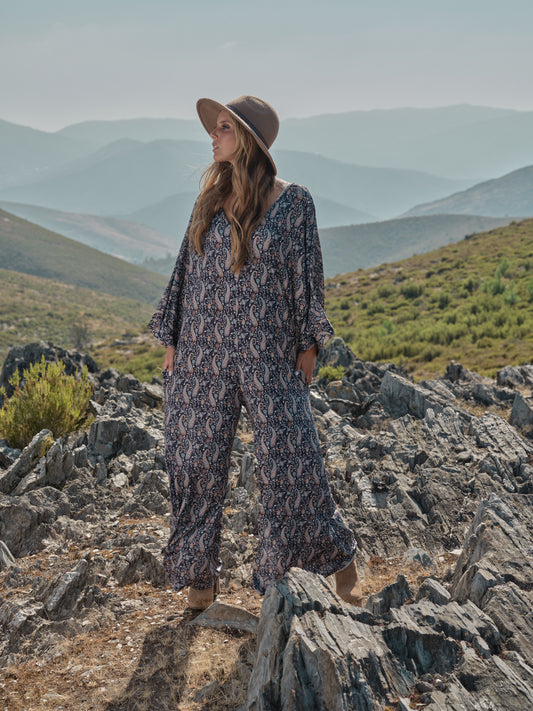 Printed long jumpsuit