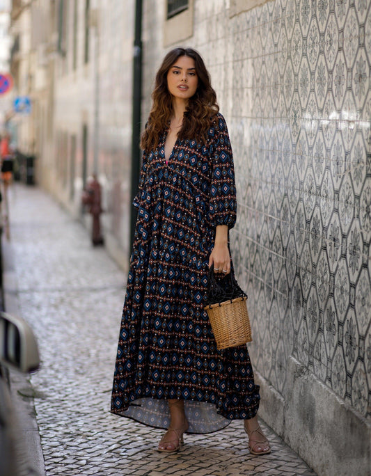 printed long dress