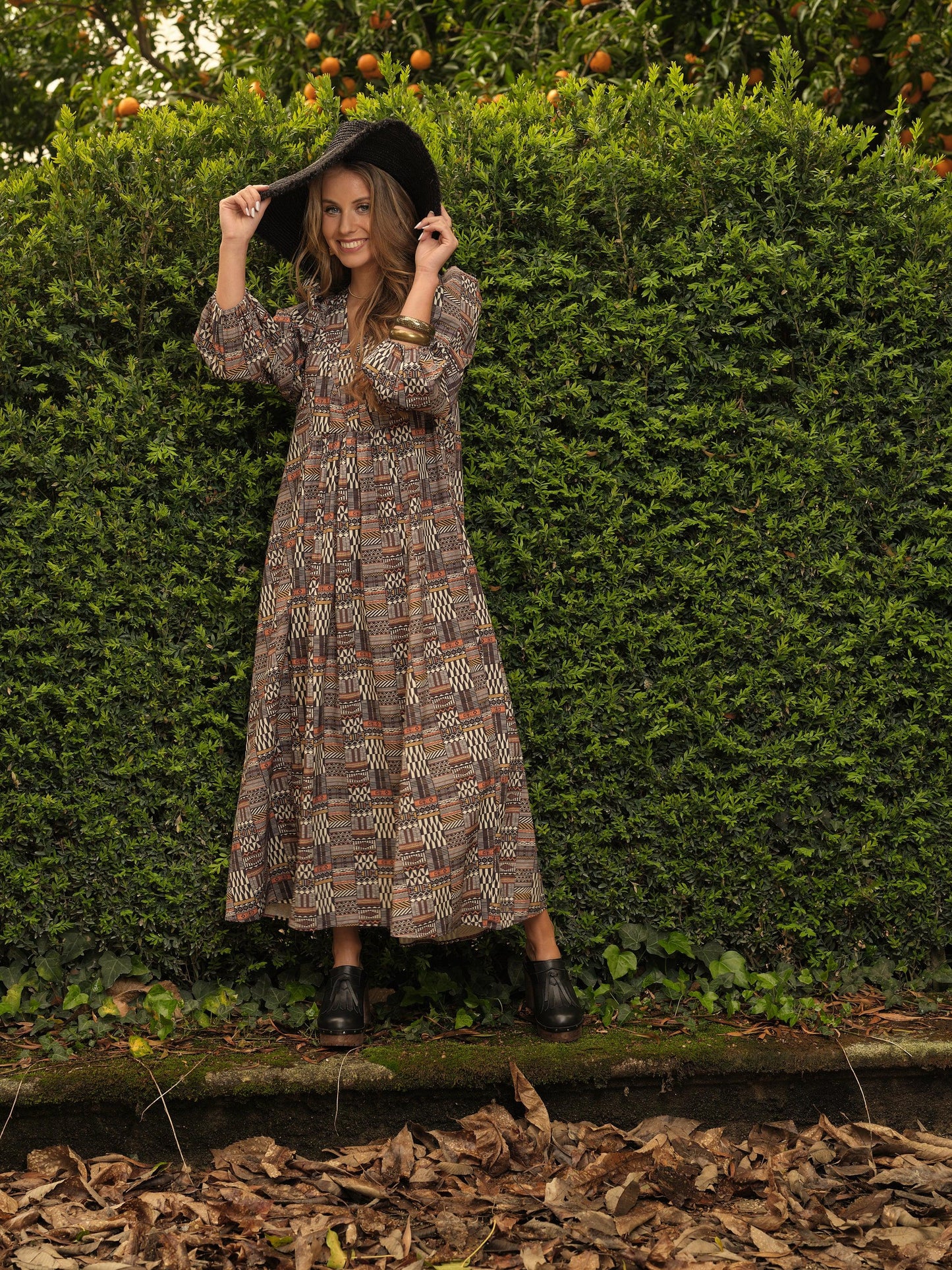 Vestido comprido estampado