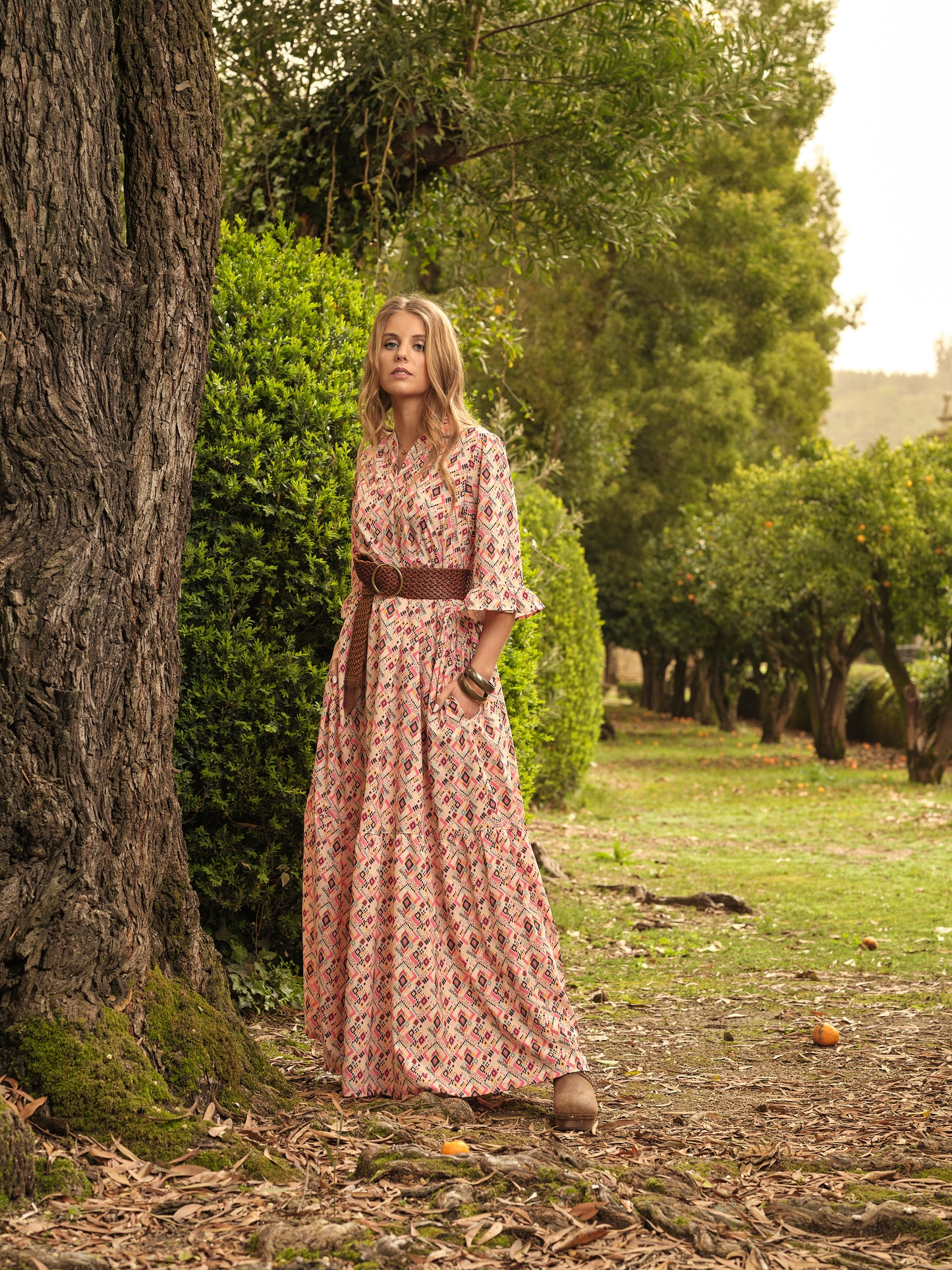 Vestido comprido estampado