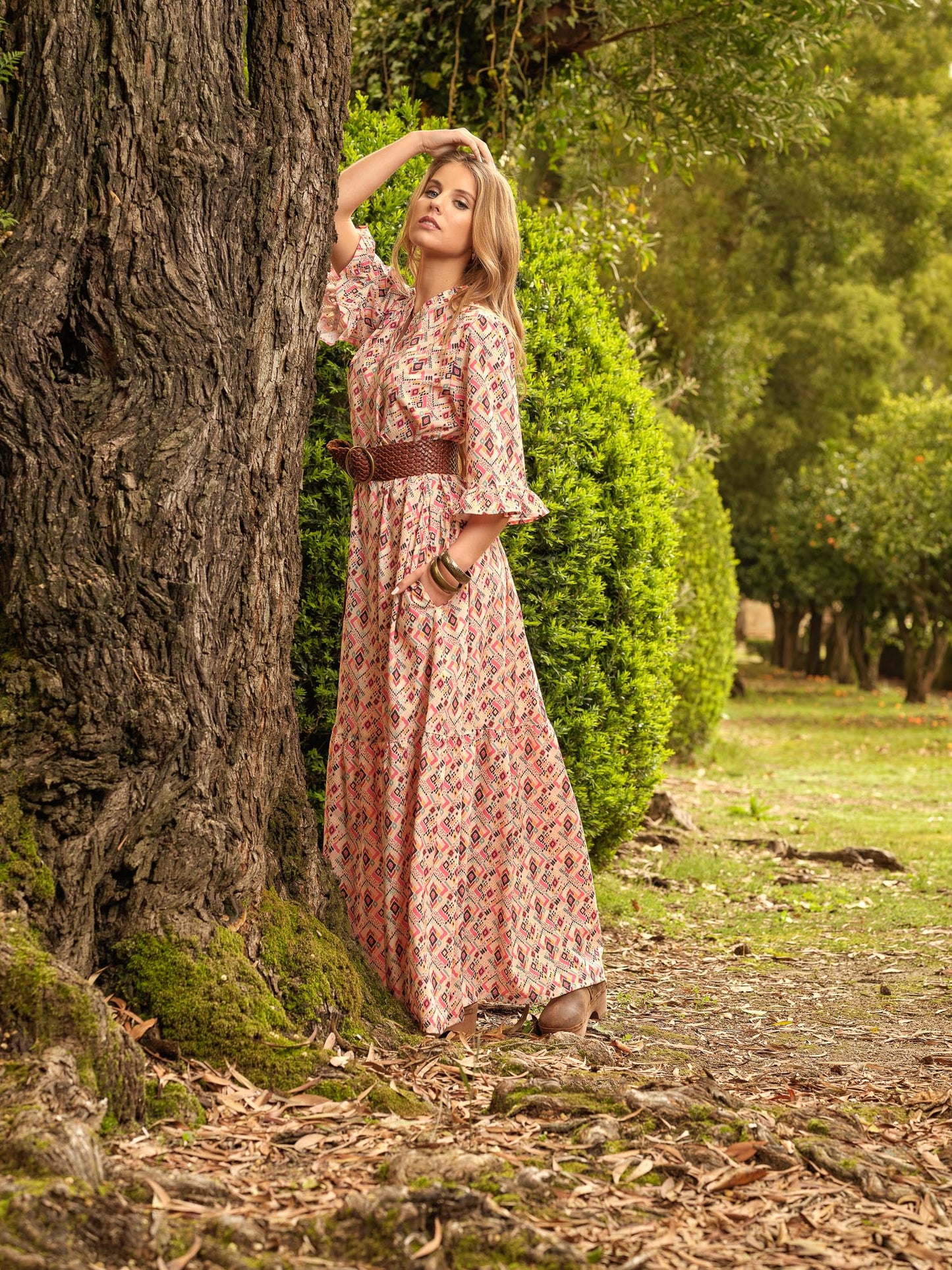 Vestido comprido estampado