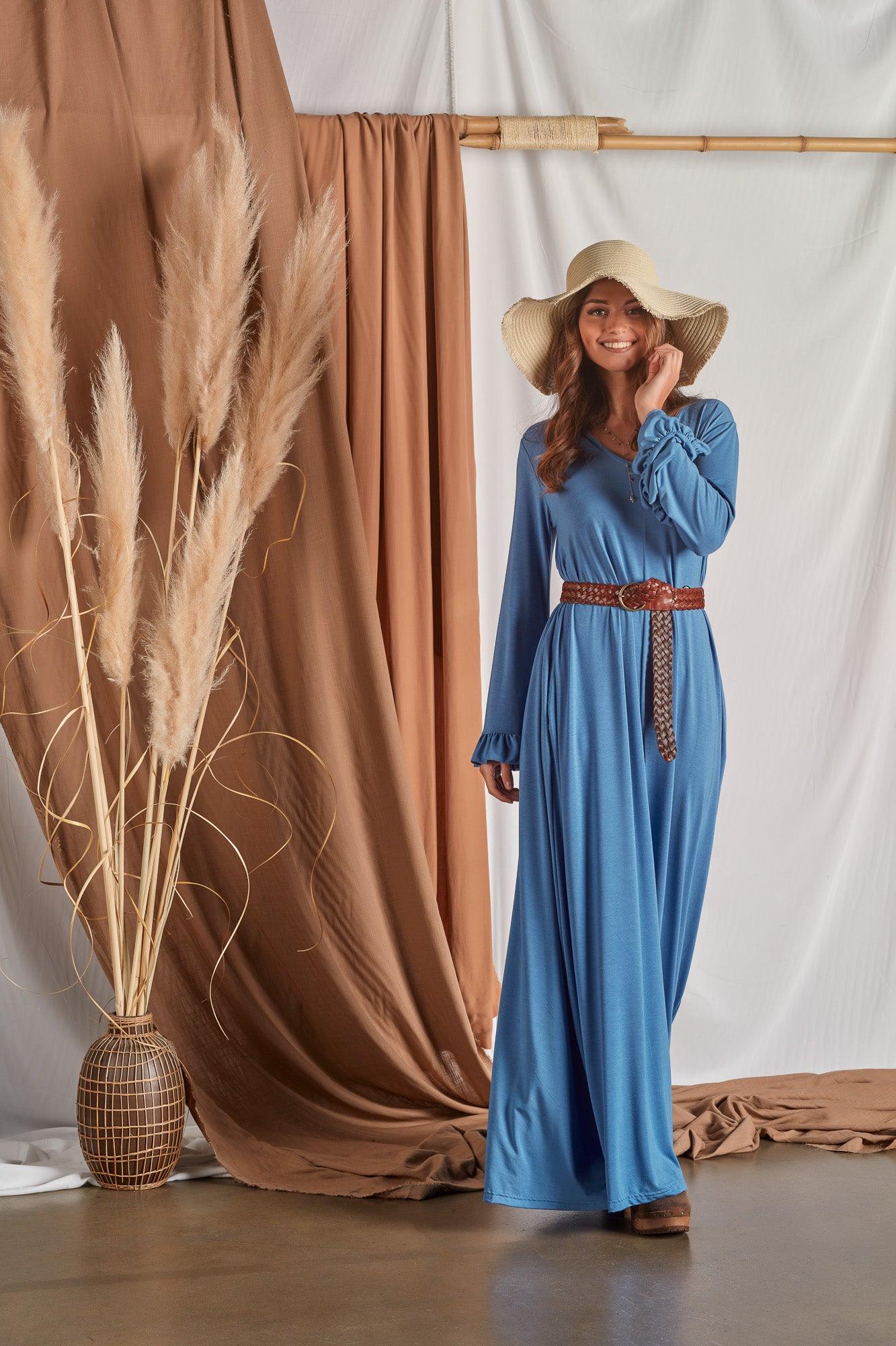 Vestido comprido em malha