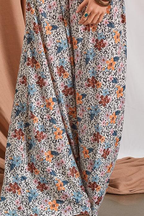 Vestido comprido com estampado floral