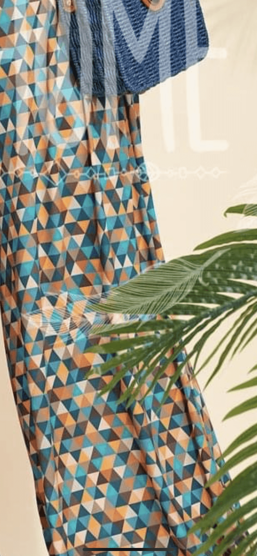 Vestido comprido com estampado étnico