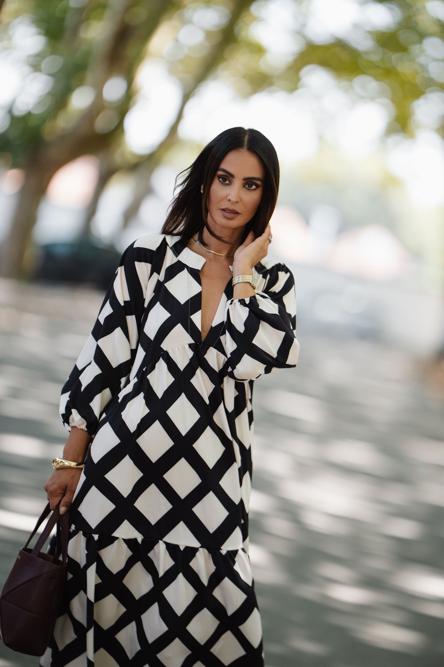 Vestido comprido estampado