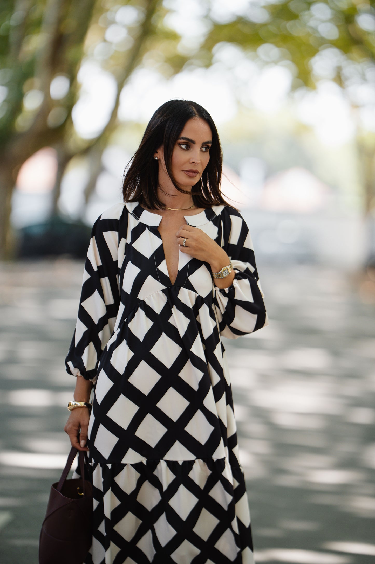 Vestido comprido estampado