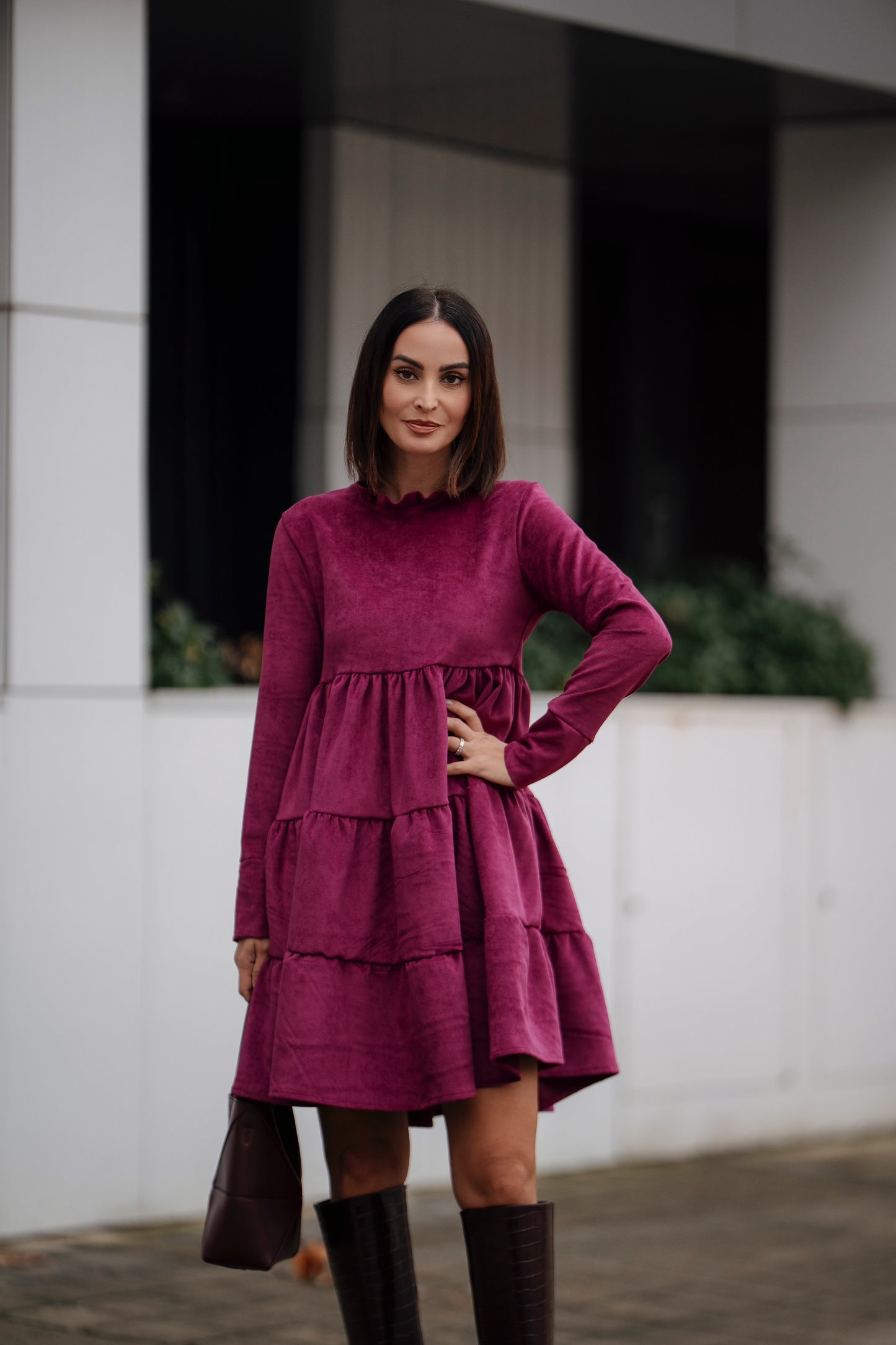 Short velvet dress