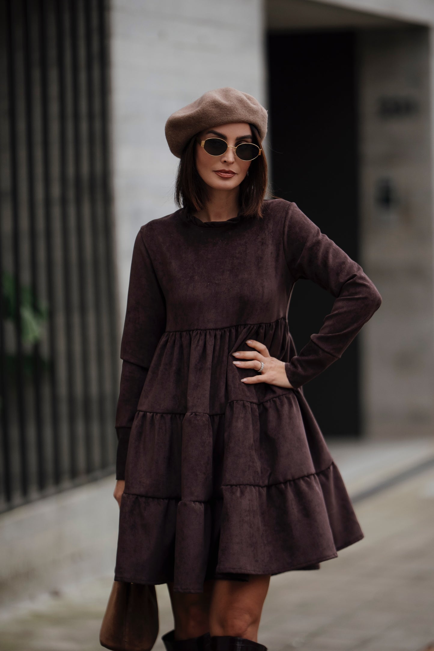 Short velvet dress