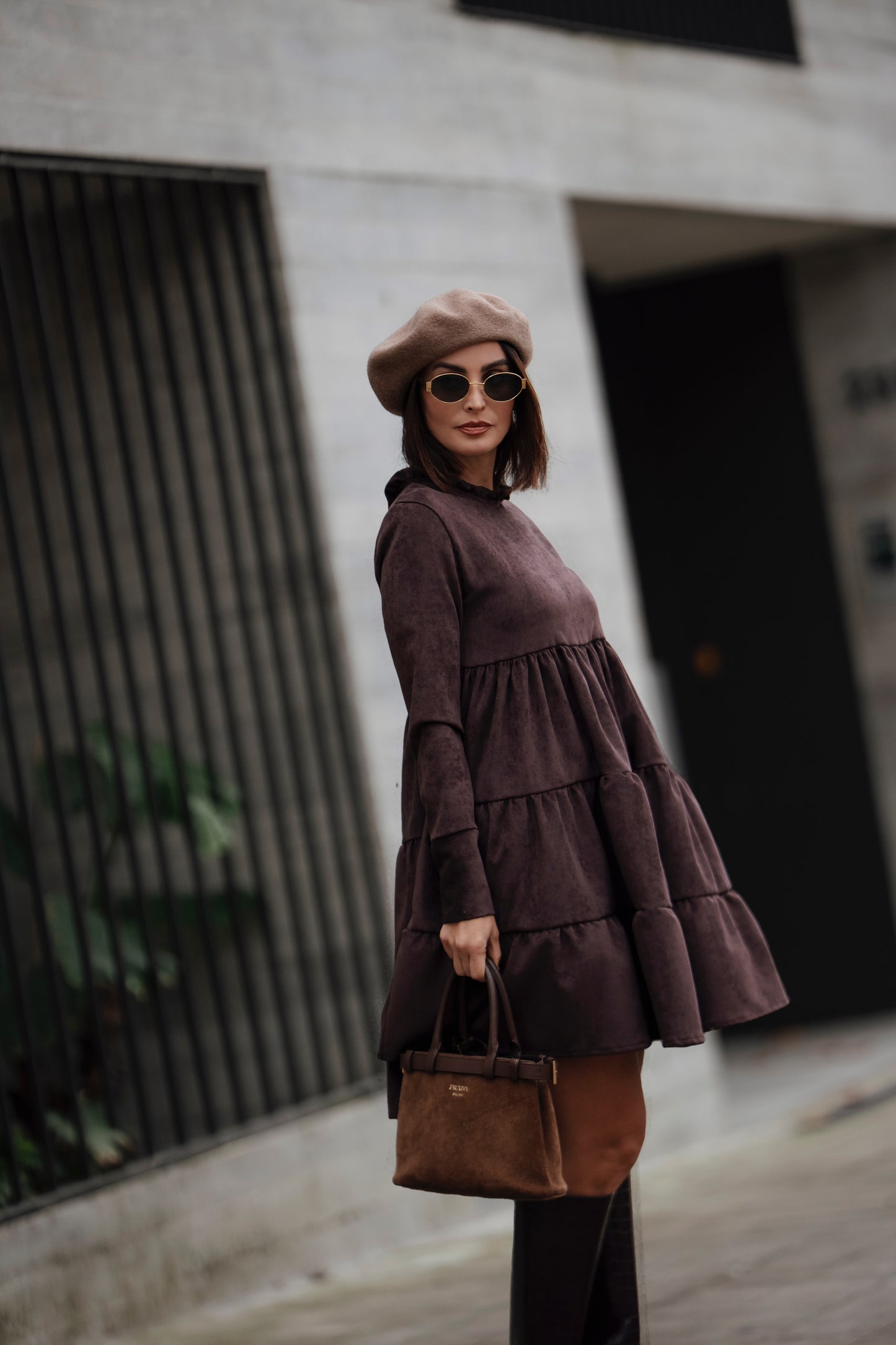 Short velvet dress