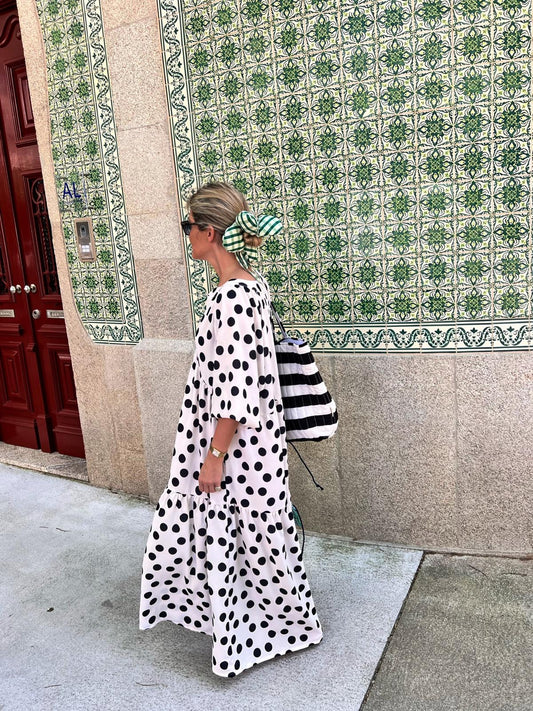 Long dress with ruffle