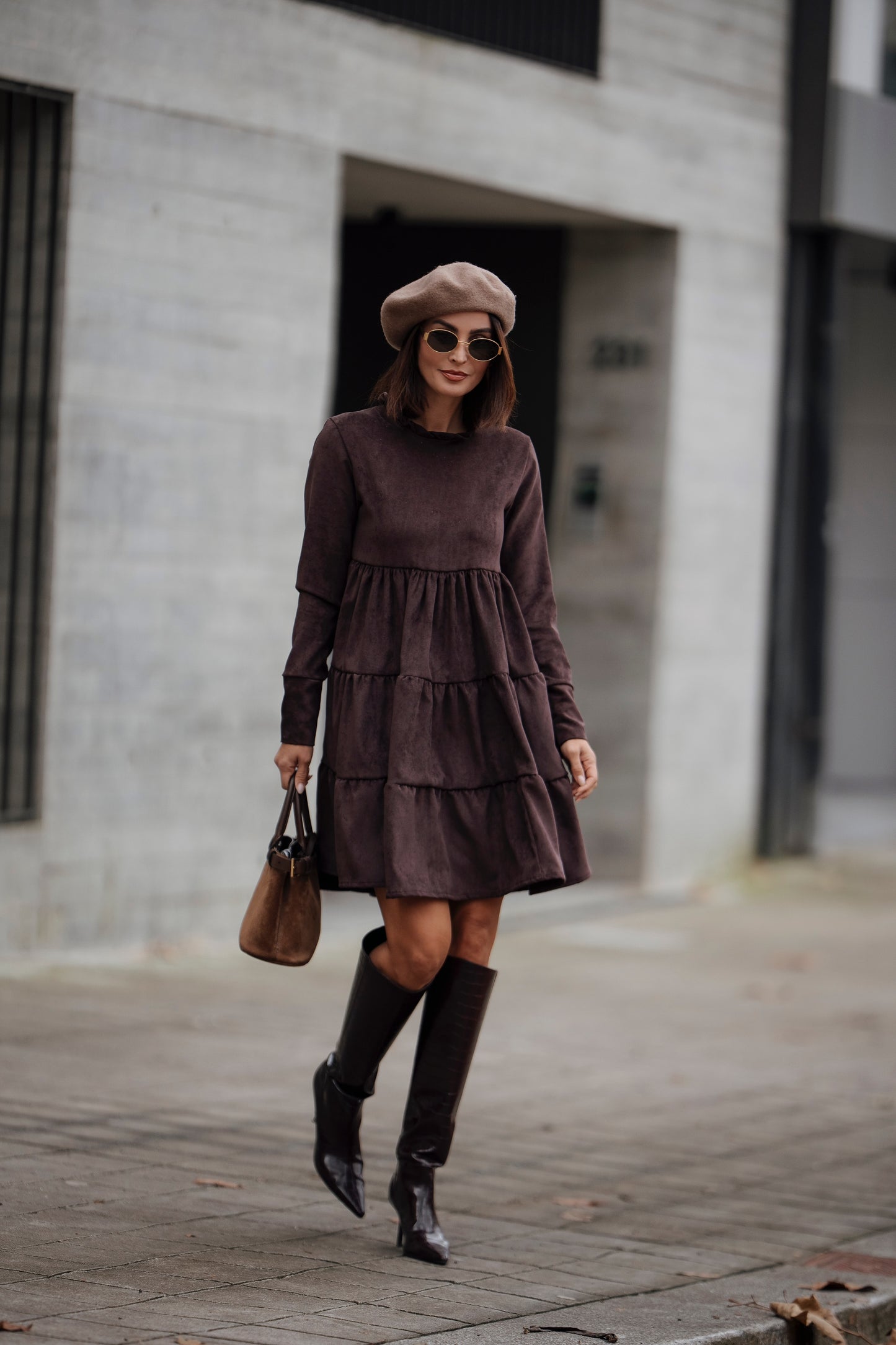 Short velvet dress