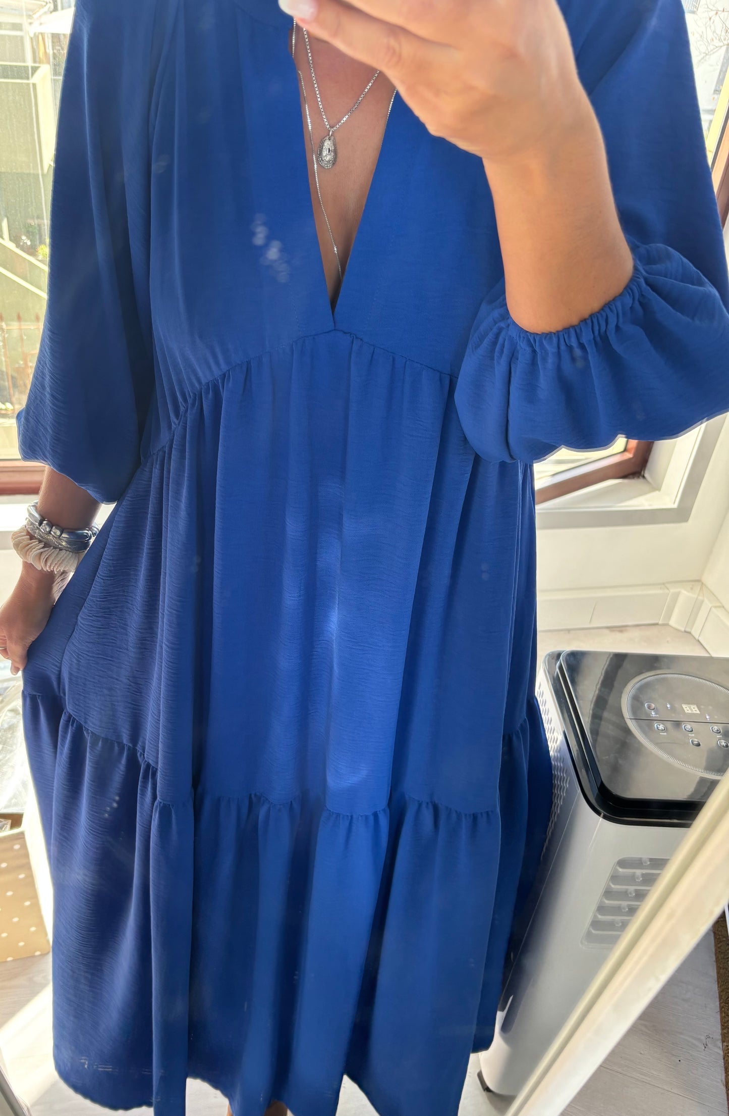 Vestido comprido azul