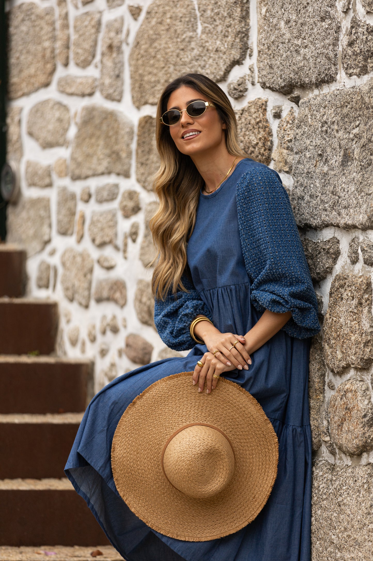 Long denim dress