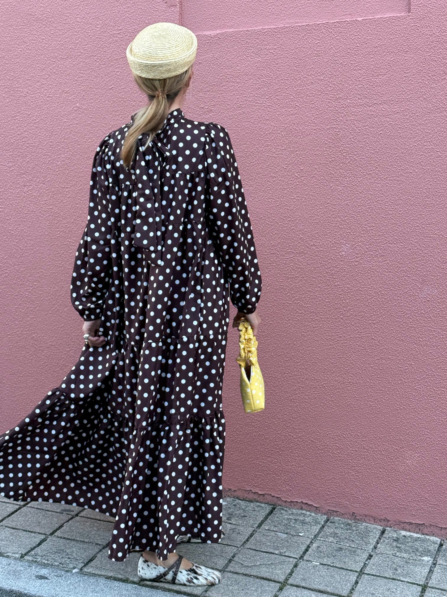 Vestido largo con volantes