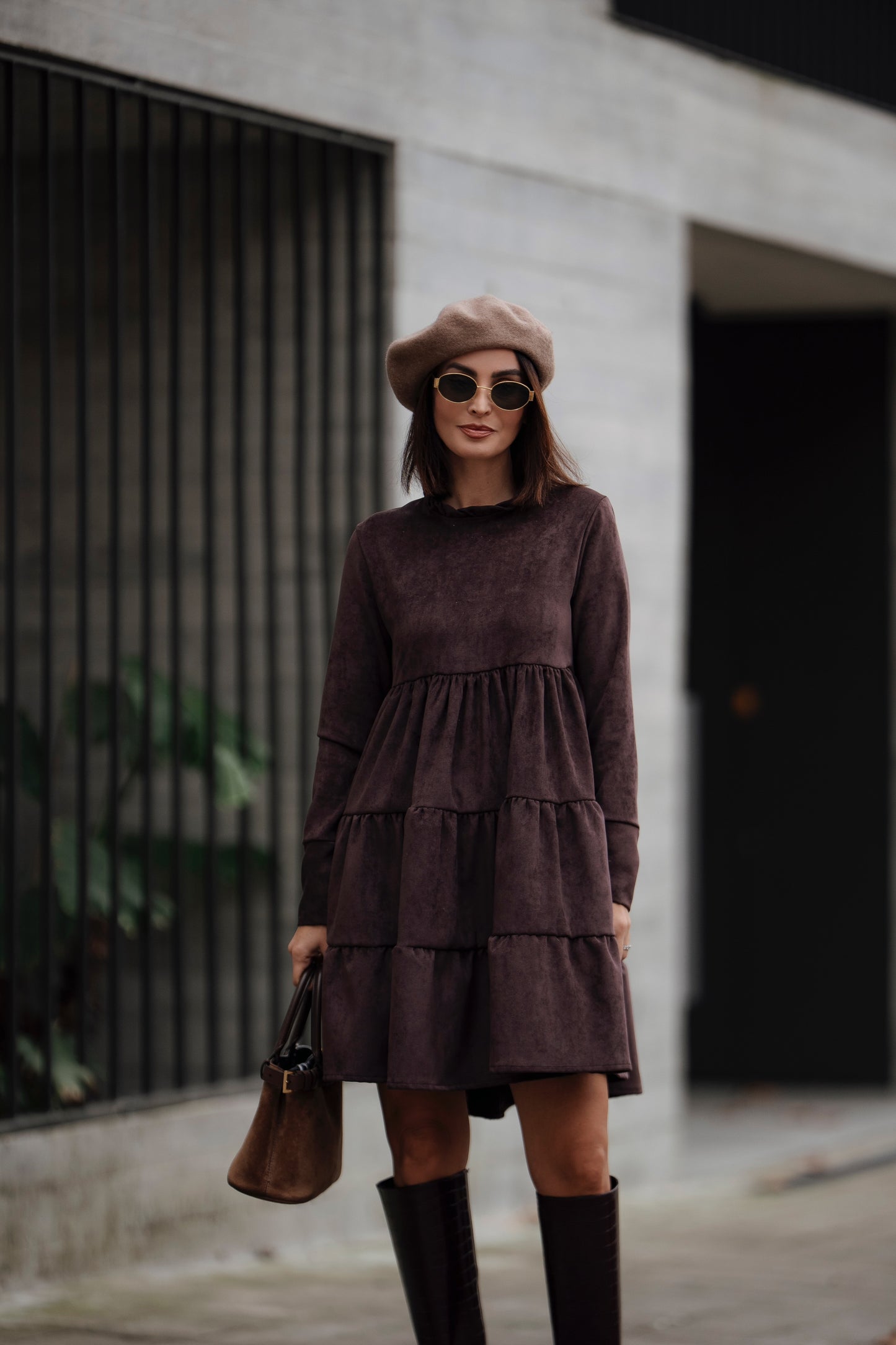 Short velvet dress