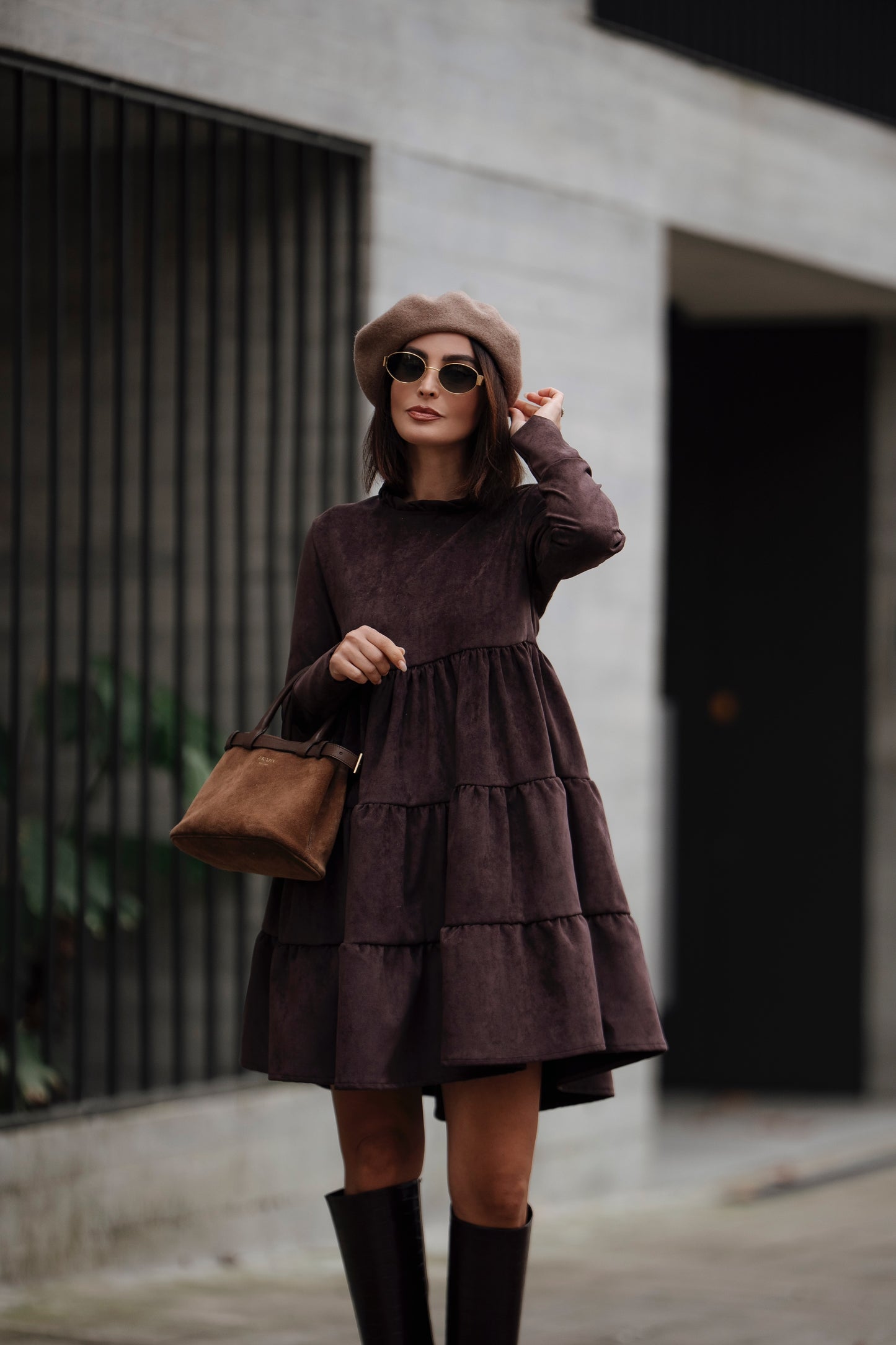 Short velvet dress