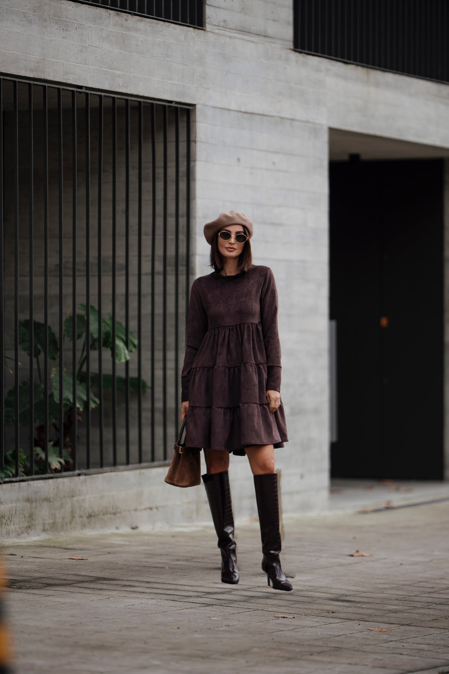 Short velvet dress