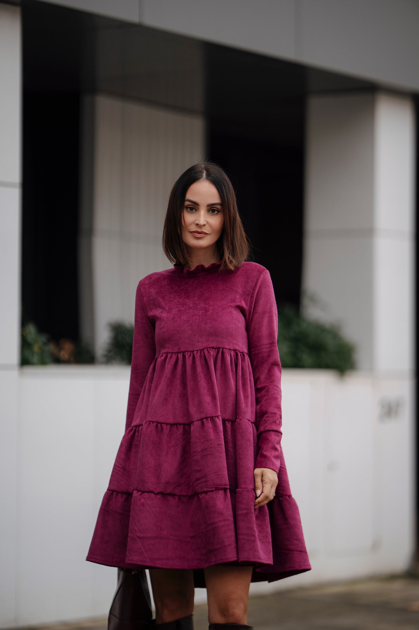Short velvet dress