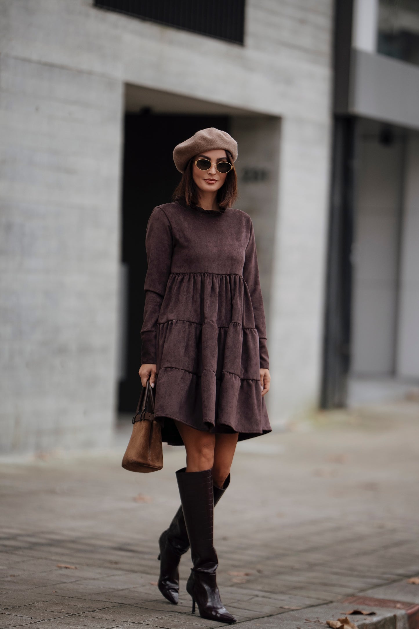 Short velvet dress