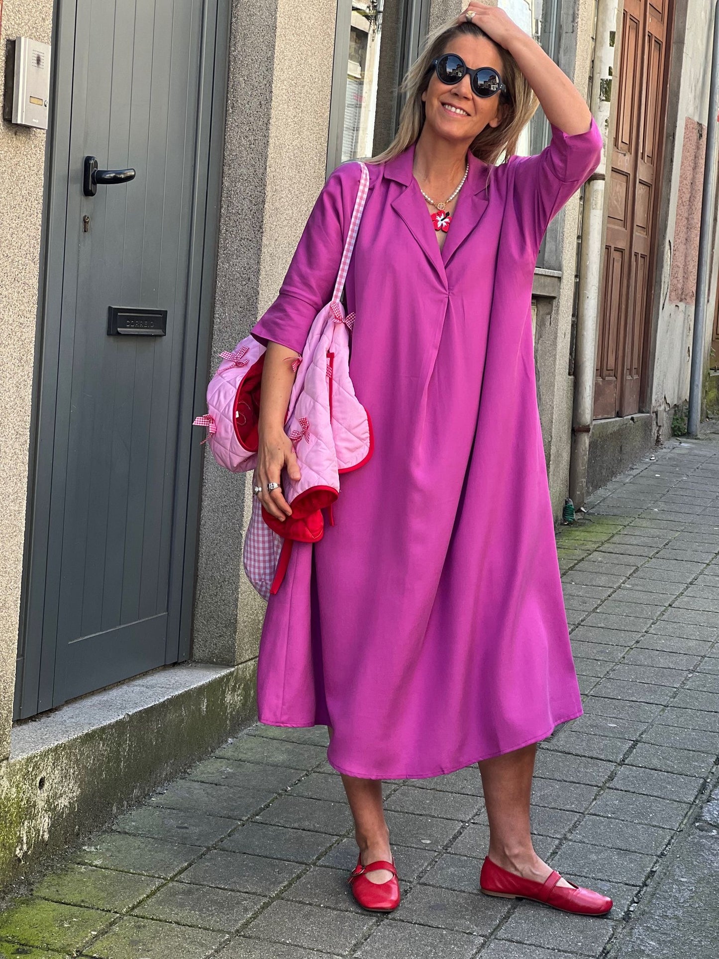 Vestido midi de viscosa