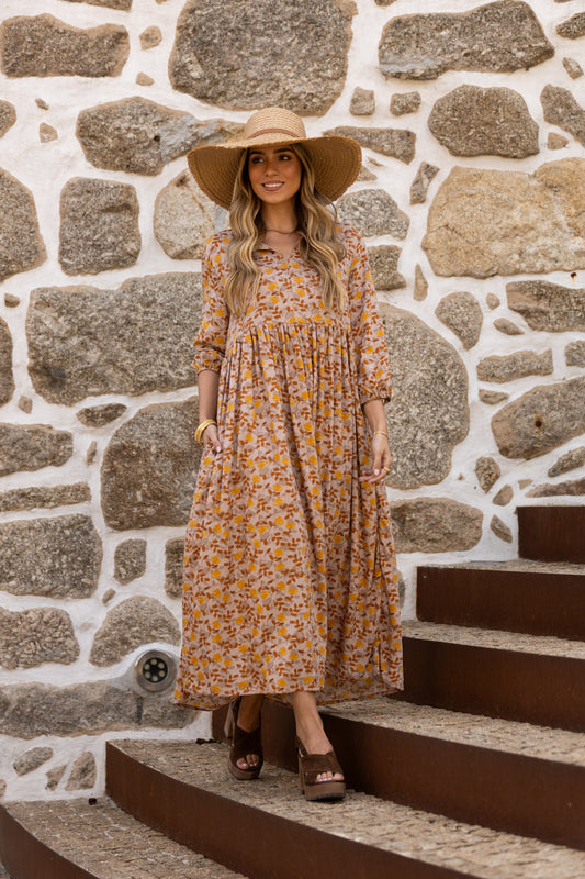 Vestido comprido estampado