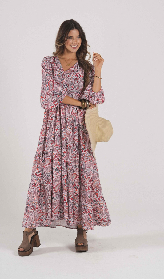 Vestido comprido estampado